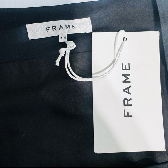 New Frame Nina Black Puff Sleeve Cropped Blouse Size Medium - Picture 13 of 13